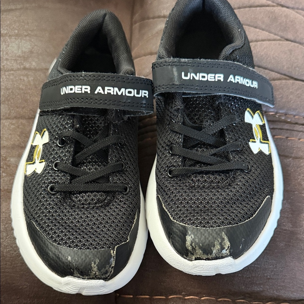 Under Armour Kids Black and White Mesh Sneakers